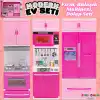 Anlily Üçlü Mutfak Seti - Barbie Modern Mutfak Seti - Işıklı Sesli Mutfak Oyuncak - Fırın, Buzdolabı, Bulaşık