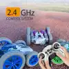 Atomizing Style Uzaktan Kumandalı Akrobatik Araba Yeşil - Işıklı Buharlı Araba - Akrobasi Arabası