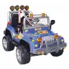 Çift Kişilik Mega Akülü Araba Mavi - 12 Volt İki Kişilik Akülü Araba Akülü JEEP - Mega Off Road Turbo Jeep