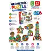 Geometrik Puzzle (64 Parça) - Lego Setleri - Geometrik Oyuncak - Şekilli Lego - Kare Bloklar