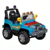 Işıklı Mega Akülü Araba Mavi - 12 Volt Tek Kişilik Akülü Araba Akülü JEEP - Mega Off Road Turbo Jeep
