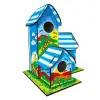 Kumtoys Boyanabilir 3lü Kuş Evi - Sanat Seti - Boyama Setleri - Maket Yapımı