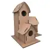 Kumtoys Boyanabilir 3lü Kuş Evi - Sanat Seti - Boyama Setleri - Maket Yapımı