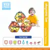 Orijinal Magnetic Tiles 112 Parça Manyetik Lego - Magnetic Magical Magnet - Mıknatıslı Lego