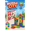Puzzle City (64 Parça) - Lego Setleri - Ev Blokları - Şekilli Lego - Kare Bloklar
