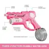 Şarjlı 2si 1 Arada Su Tabancası ve Baloncuk Tabancası Pembe - Elektirikli Water Gun Köpük Tabancası