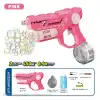 Şarjlı 2si 1 Arada Su Tabancası ve Baloncuk Tabancası Pembe - Elektirikli Water Gun Köpük Tabancası