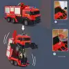 Uzaktan Kumandalı Dönüşebilen İtfaiye Arabası - Su Atan İtfaiye Aracı Işıkllı Robota Dönüşen İtfaiye