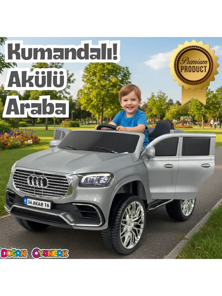 Admire GT Gri Uzaktan Kumandalı 4X2 12 Volt Akülü Araba - RC Audi Akülü Araba Audi Akülü Araç