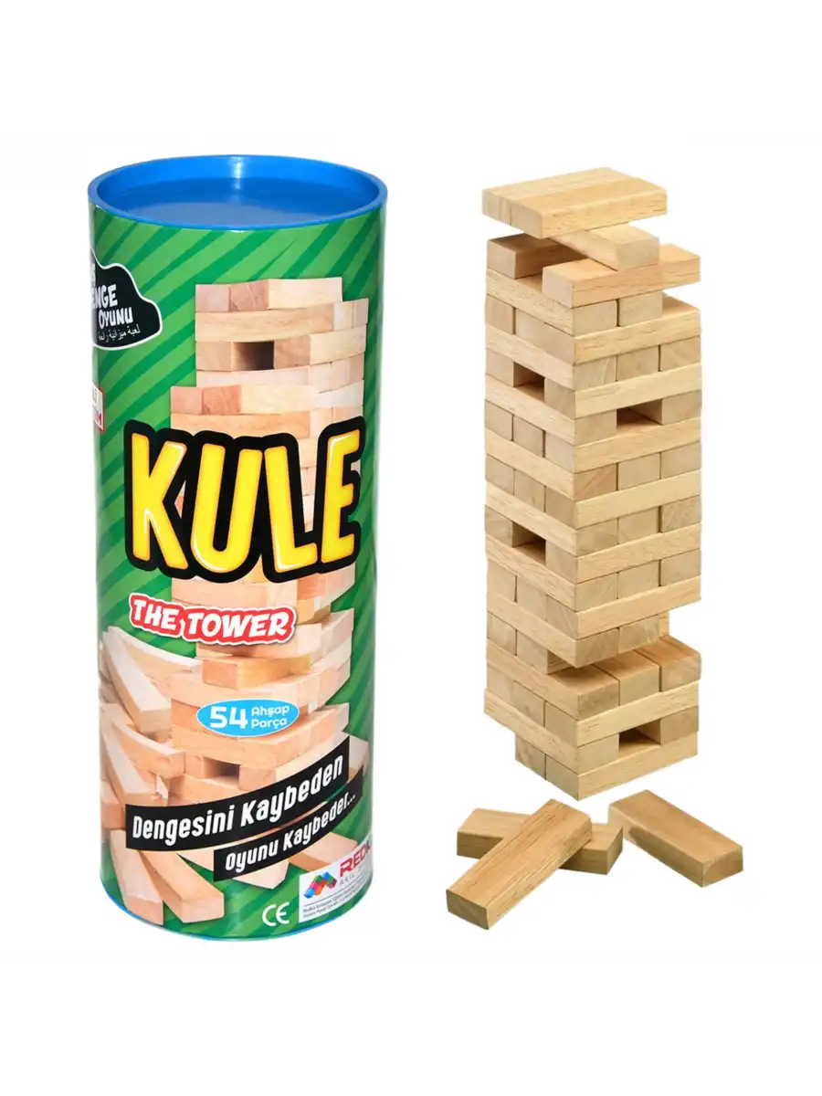 Ahşap Jenga Oyunu - Akıl ve Zeka Oyunu - Denge Oyunu - Redka Kule Oyunu - Strateji Oyunu