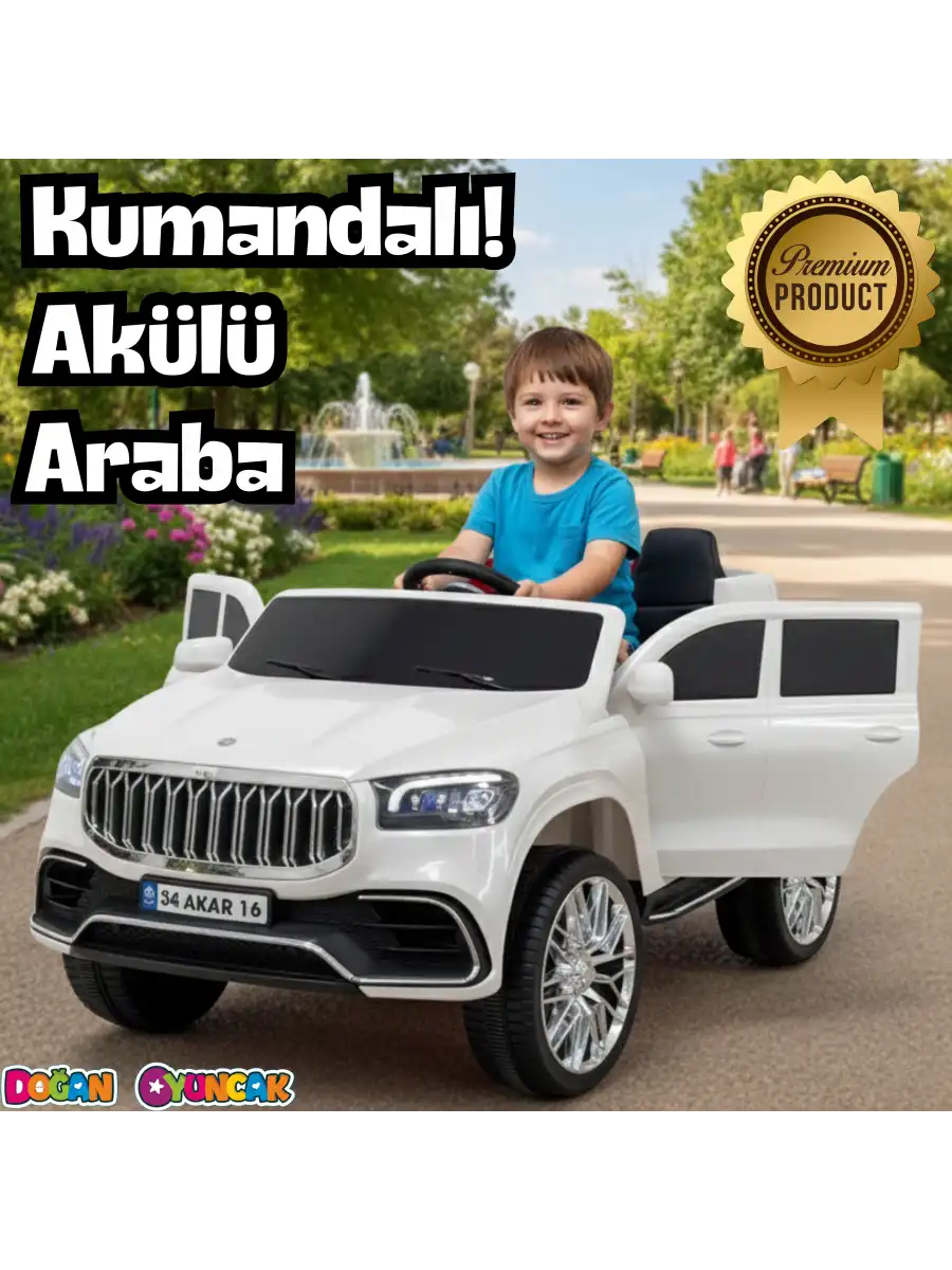 Ata GT Beyaz Uzaktan Kumandalı 4X2 12 Volt Akülü Araba - RC Togg Akülü Araba Tog Akülü Araç