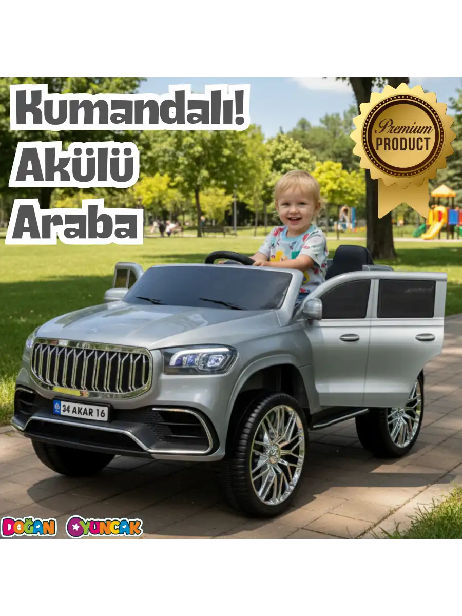 Ata GT Gri Uzaktan Kumandalı 4X2 12 Volt Akülü Araba - RC Togg Akülü Araba Tog Akülü Araç