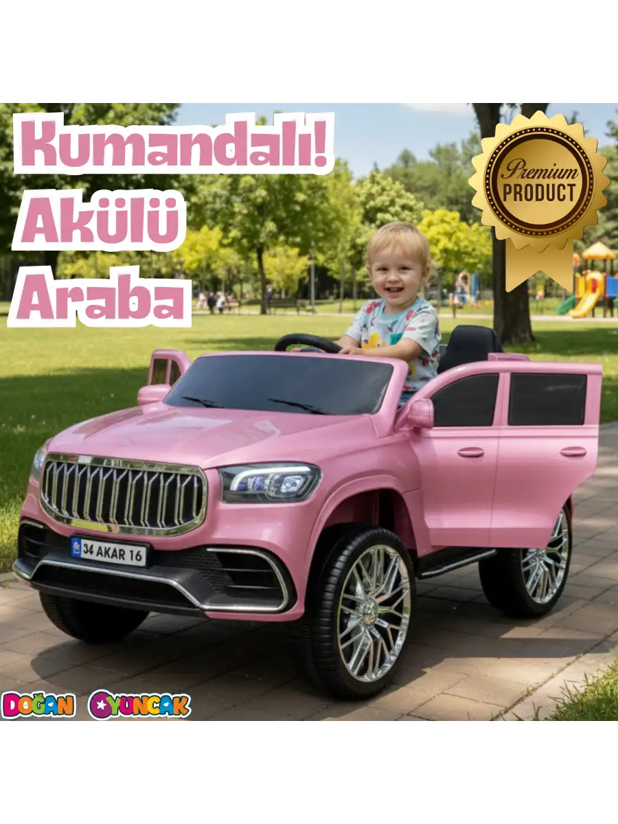 Ata GT Pembe Uzaktan Kumandalı 4X2 12 Volt Akülü Araba - RC Togg Akülü Araba Tog Akülü Araç