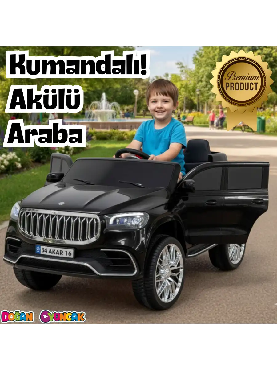 Ata GT Siyah Uzaktan Kumandalı 4X2 12 Volt Akülü Araba - RC Togg Akülü Araba Tog Akülü Araç