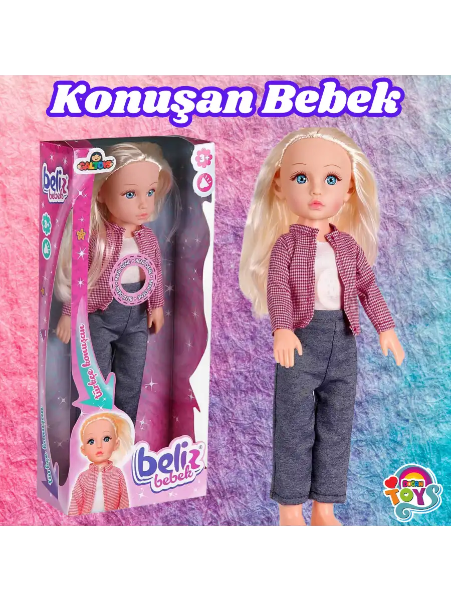 Beliz Bebek - Türkçe Konuşan Beliz Bebek - Konuşan Bebek - Fonsiyonlu Bebek - Mor