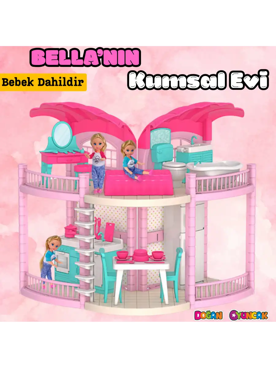 Bellanın Kumsal Evi - Bella Oyuncak Ev - Barbie Ev Seti - Bellanın Kumsal Evi - Bella 2 Katlı Evi