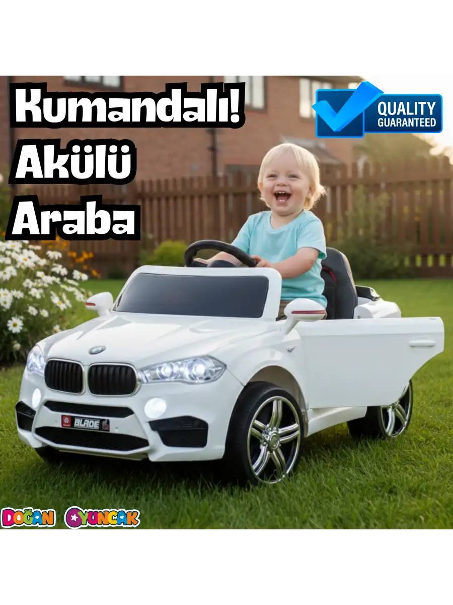 Blade GT Beyaz Uzaktan Kumandalı 4X2 12 Volt Akülü Araba - RC BMW Akülü Araba