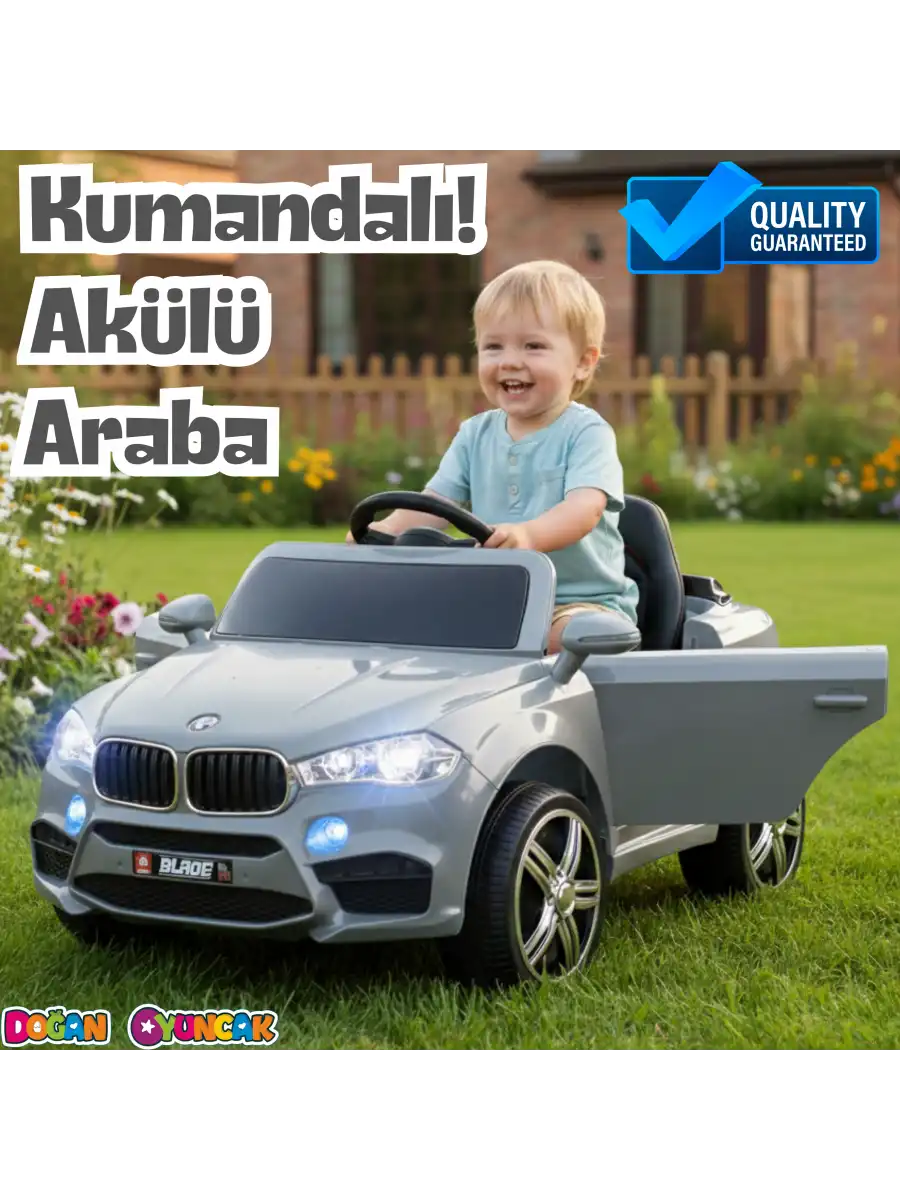 Blade GT Gri Uzaktan Kumandalı 4X2 12 Volt Akülü Araba - RC BMW Akülü Araba