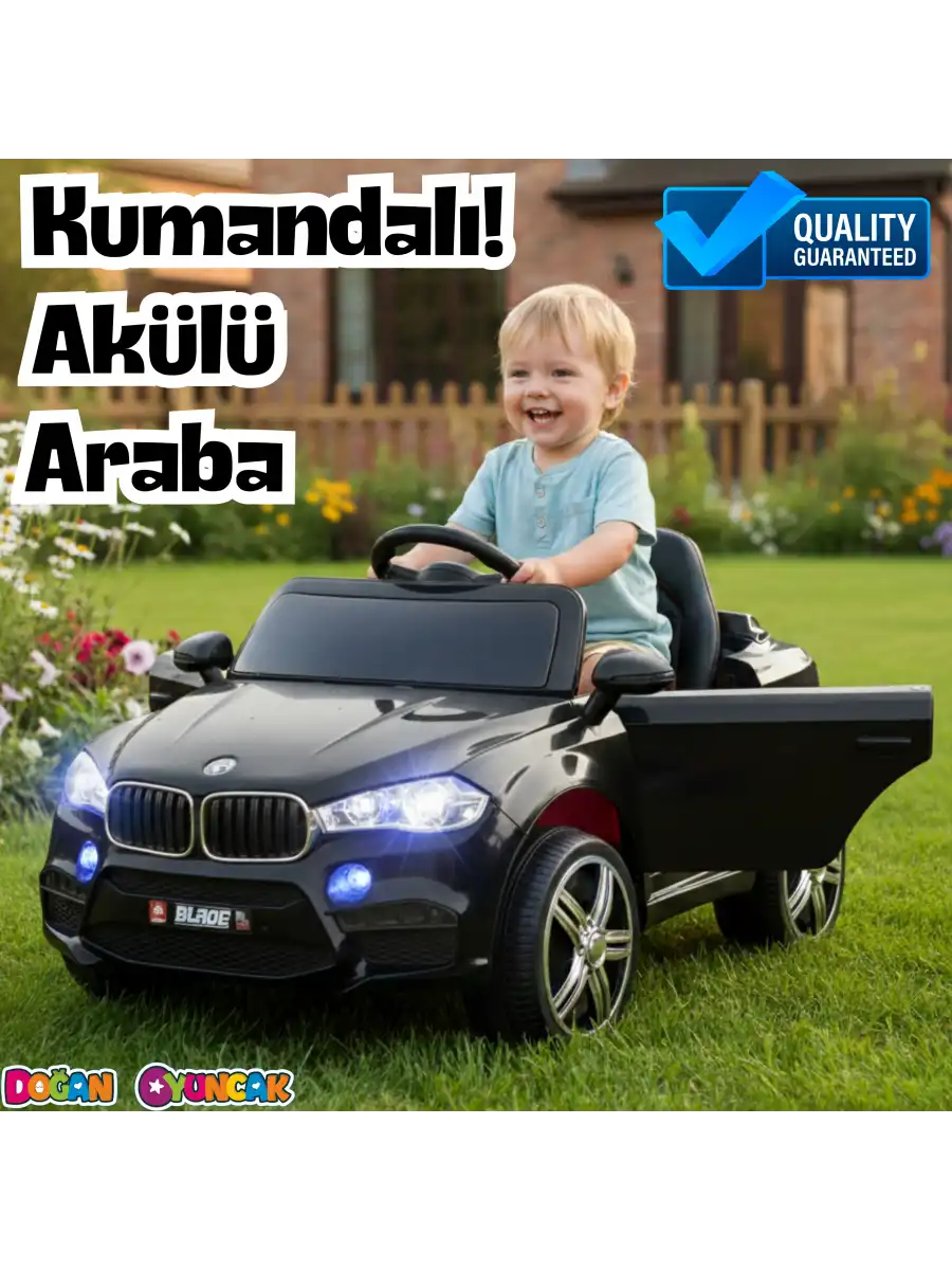 Blade GT Siyah Uzaktan Kumandalı 4X2 12 Volt Akülü Araba - RC BMW Akülü Araba