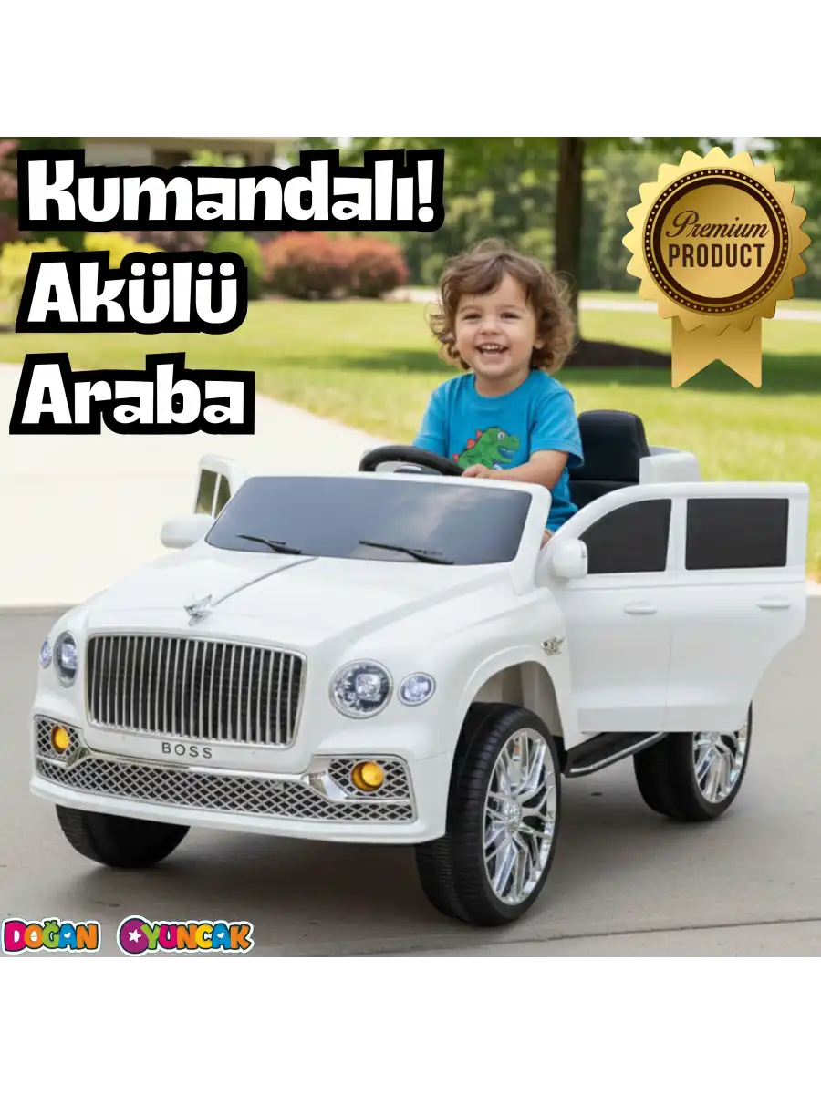 Boss GT Beyaz Uzaktan Kumandalı 4X2 12 Volt Akülü Araba - RC Maybach Akülü Araba