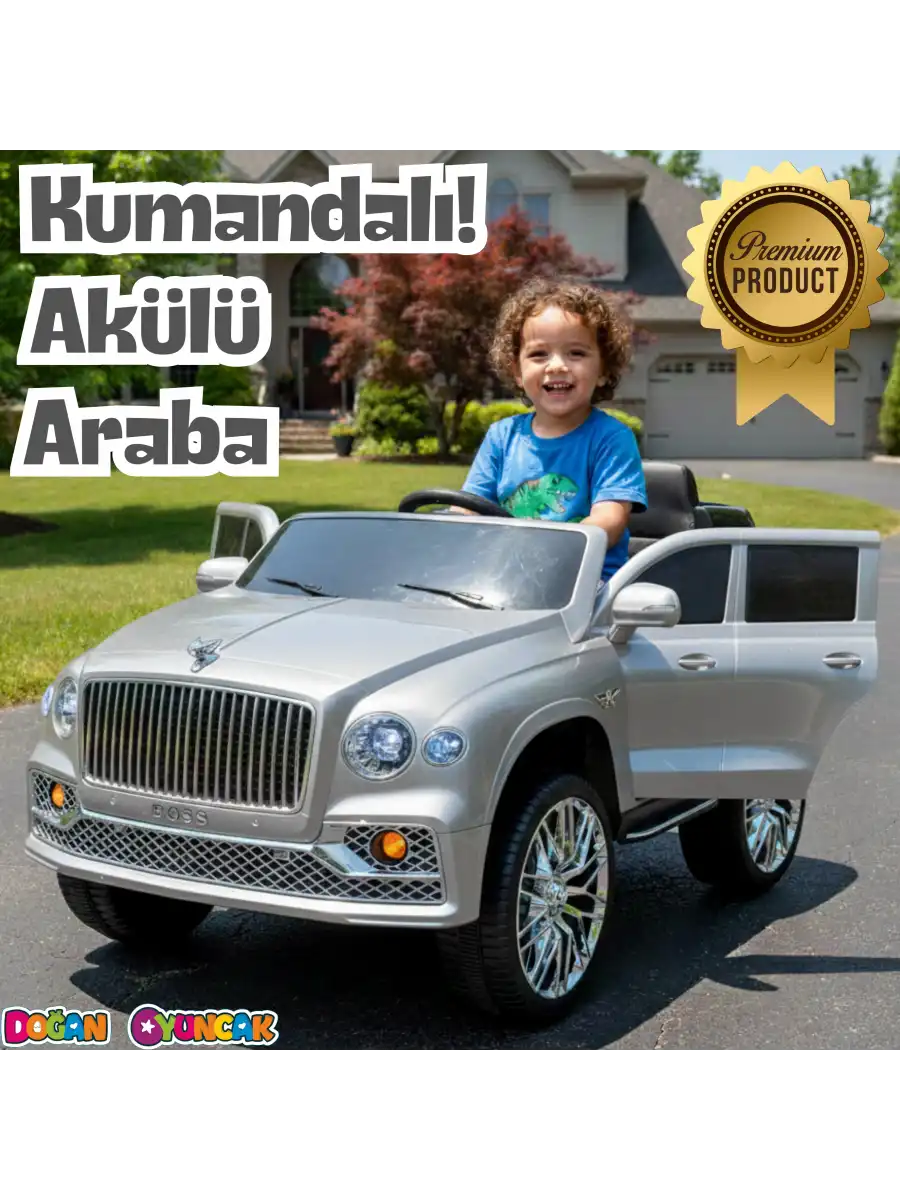 Boss GT Gri Uzaktan Kumandalı 4X2 12 Volt Akülü Araba - RC Maybach Akülü Araba