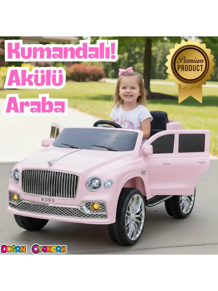 Boss GT Pembe Uzaktan Kumandalı 4X2 12 Volt Akülü Araba - RC Maybach Akülü Araba