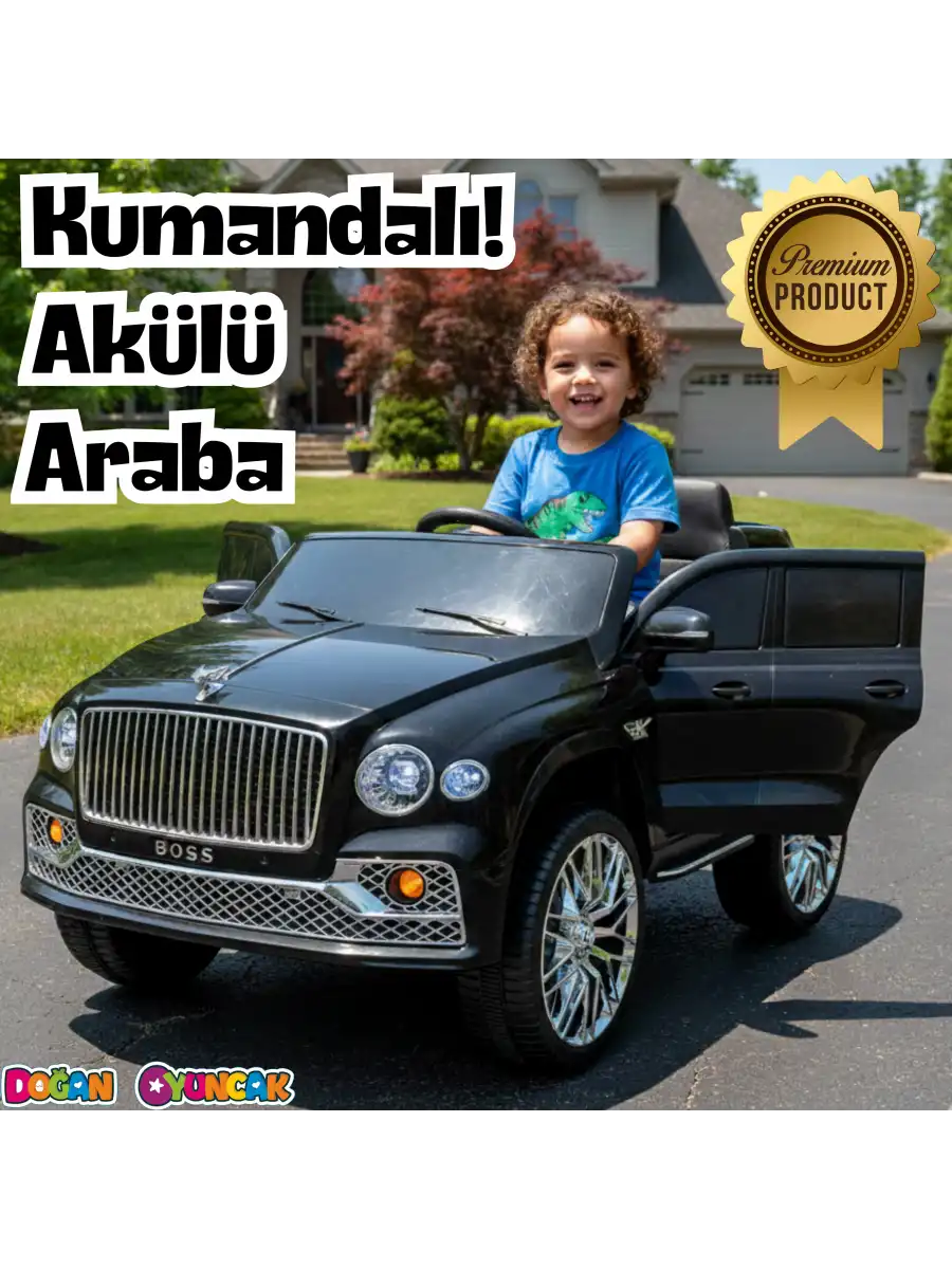 Boss GT Siyah Uzaktan Kumandalı 4X2 12 Volt Akülü Araba - RC Maybach Akülü Araba