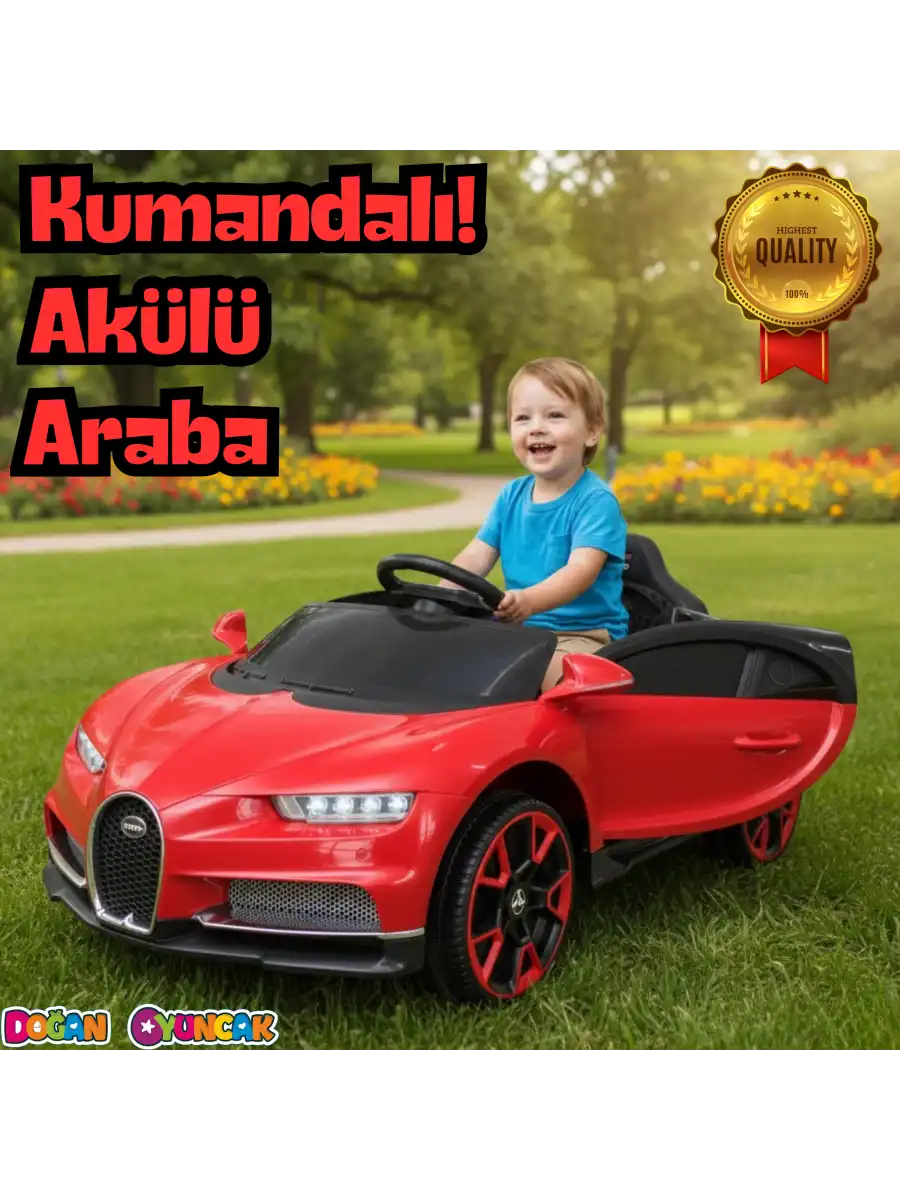 Bravo GT Kırmızı Uzaktan Kumandalı 4X2 12 Volt Akülü Araba - RC Bugatti Akülü Araba
