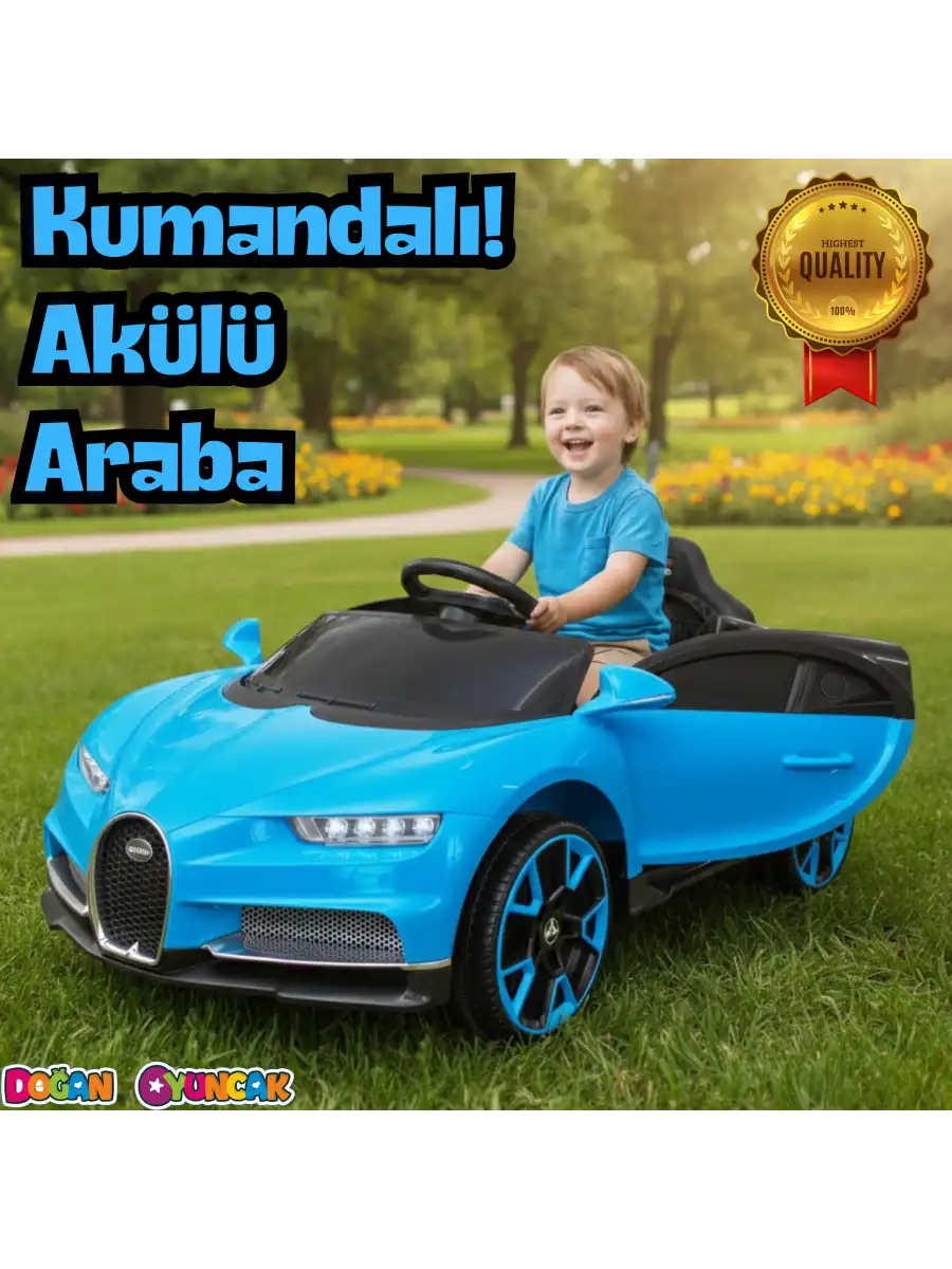 Bravo GT Mavi Uzaktan Kumandalı 4X2 12 Volt Akülü Araba - RC Bugatti Akülü Araba