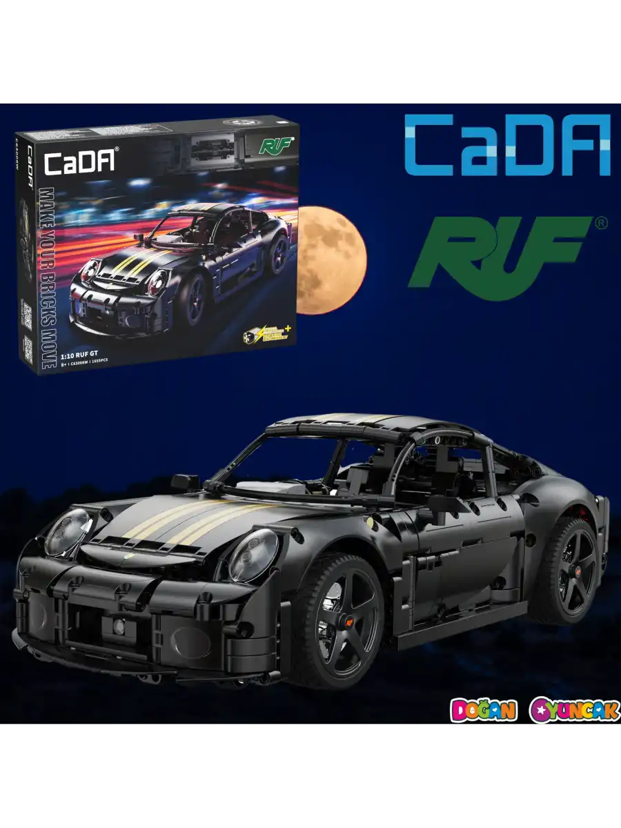 CADA Kumandalı RUF GT 2019 Motorlu Araba Lego - Lego Setleri - CADA Mini Lego - Araba CADA Lego RC Araba