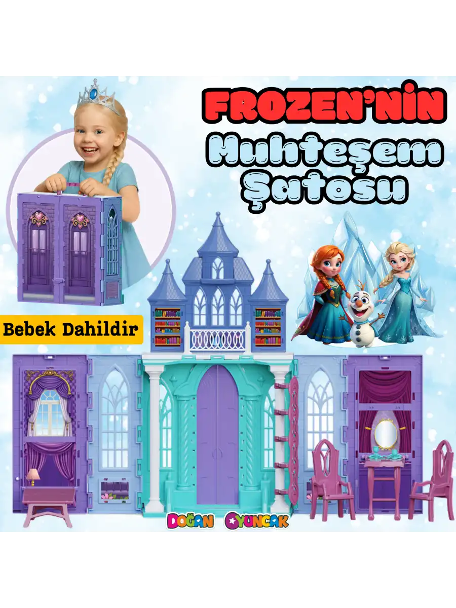 Frozennin Muhteşem Şatosu - Ev Oyuncak - Frozen Tatil Ev Seti - Frozen Ev Seti - Karlar Ülkesi Şatosu - Şato Ev Oyuncak Frozen Şato Seti