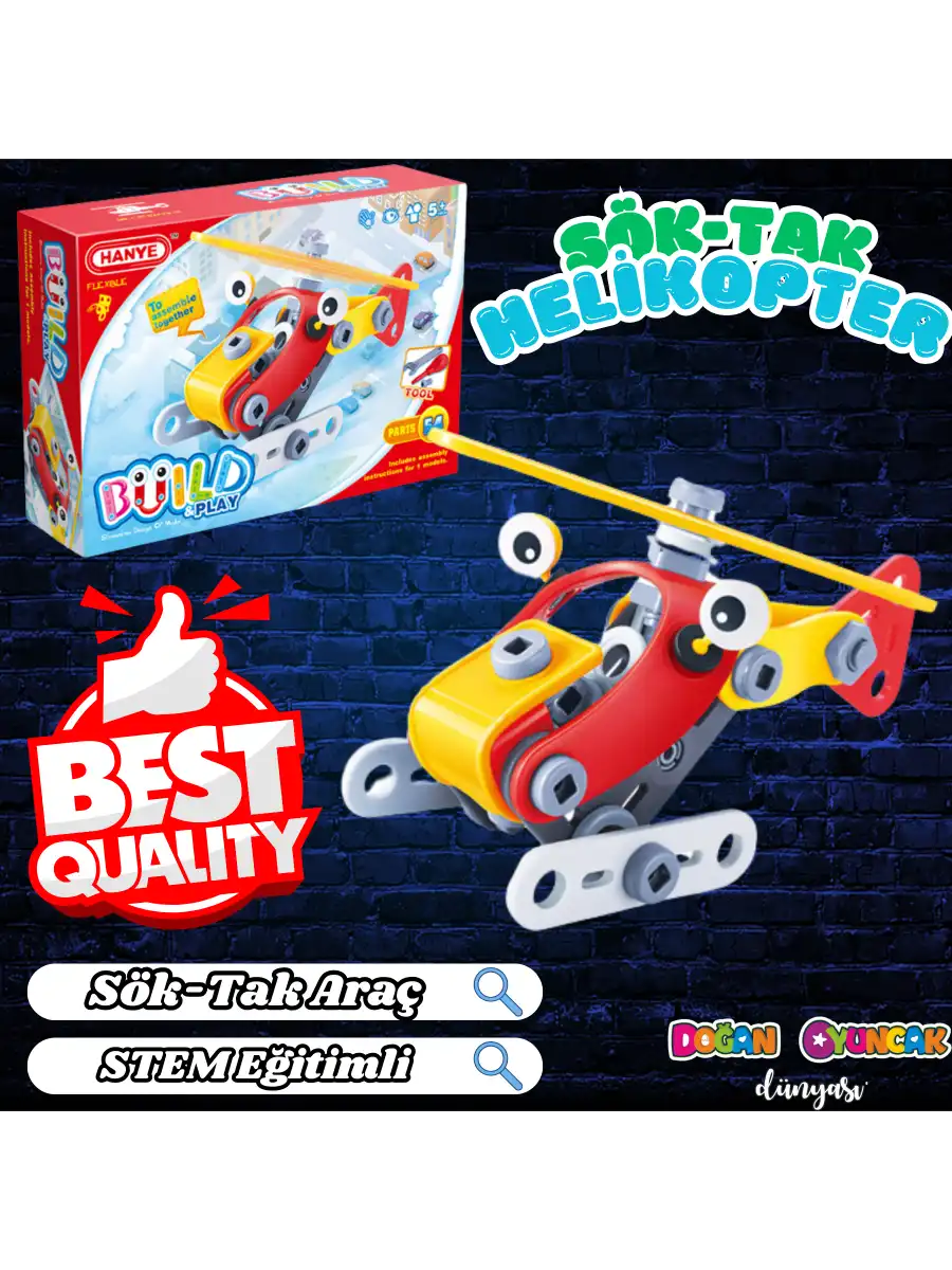 Hanye Sök-Tak Helikopter Modeli 2 - Oyuncak Söktak Helikopter Modeli - Lego Setleri