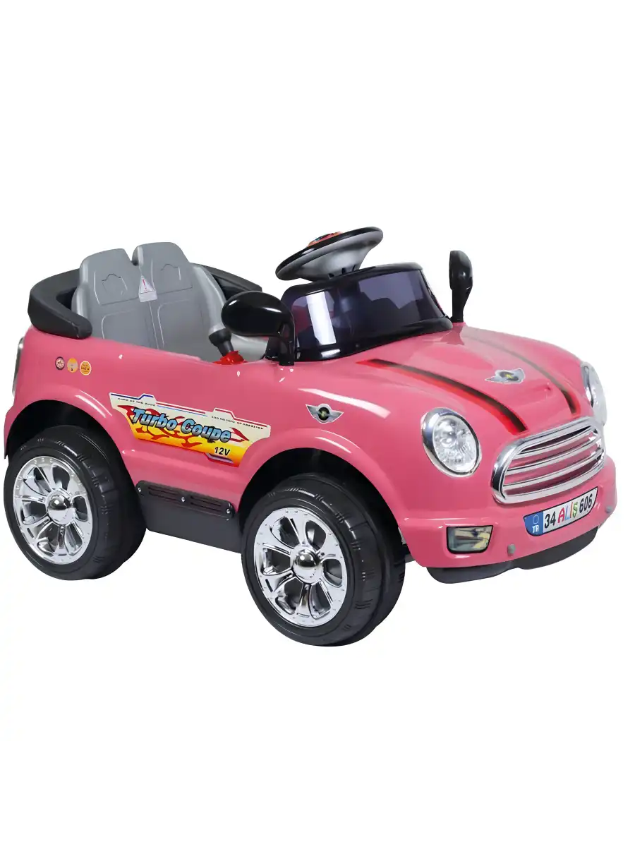 Kumandalı Mini Cooper Akülü Araba Pembe - Kumandalı 12 Volt Tek Kişilik Akülü Araba Akülü JEEP - Turbo Coupe Akülü Araba
