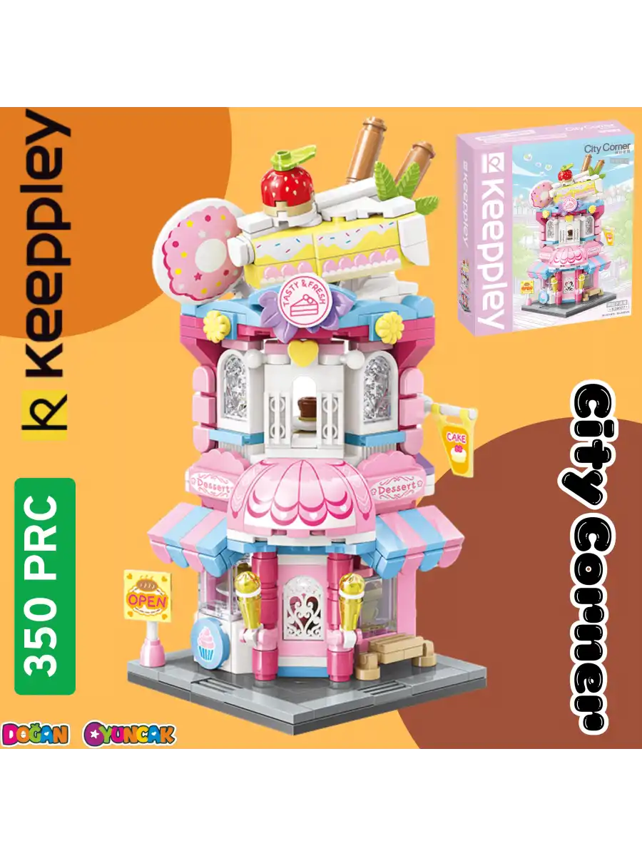 Mikro Blok Kapkek Dükkanı 350 Parça - Lego Setleri - Keeppley Mini Lego - Cup Cake Lego - Keeppley Lego - Mikro Bloklar