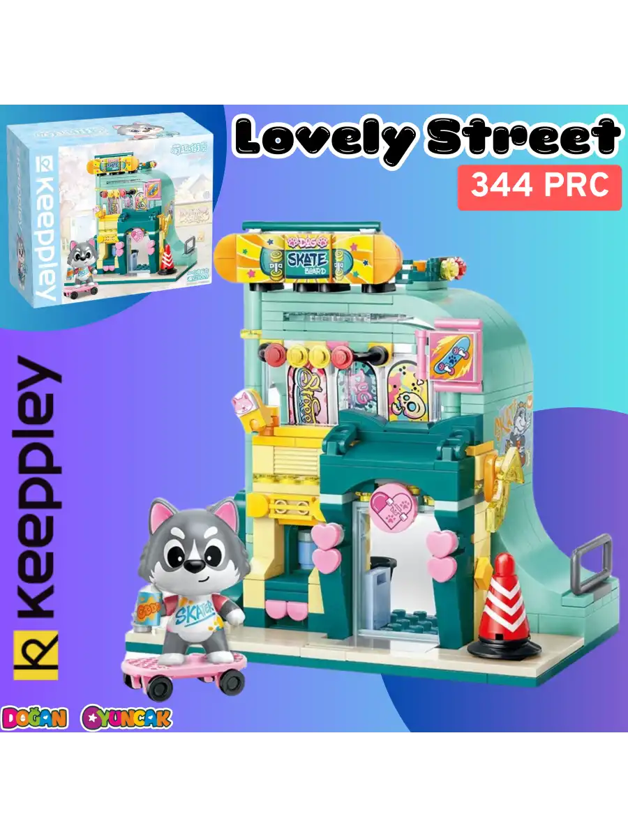 Mikro Blok Kaykay Dükkanı 344 Parça - Lego Setleri - Keeppley Mini Lego - Keeppley Lego - Mikro Bloklar