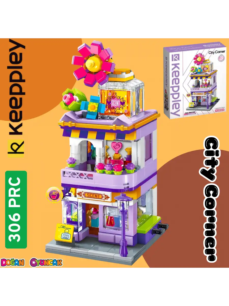 Mikro Blok Parfüm Dükkanı 306 Parça - Lego Setleri - Keeppley Mini Lego - Dükkan Lego - Keeppley Lego - Mikro Bloklar