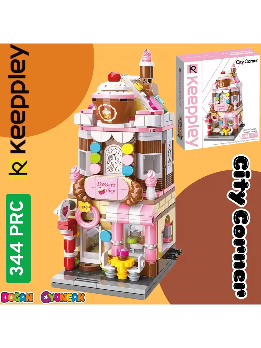 Mikro Blok Pasta Dükkanı 344 Parça - Lego Setleri - Keeppley Mini Lego - Dükkan Lego - Keeppley Lego - Mikro Bloklar