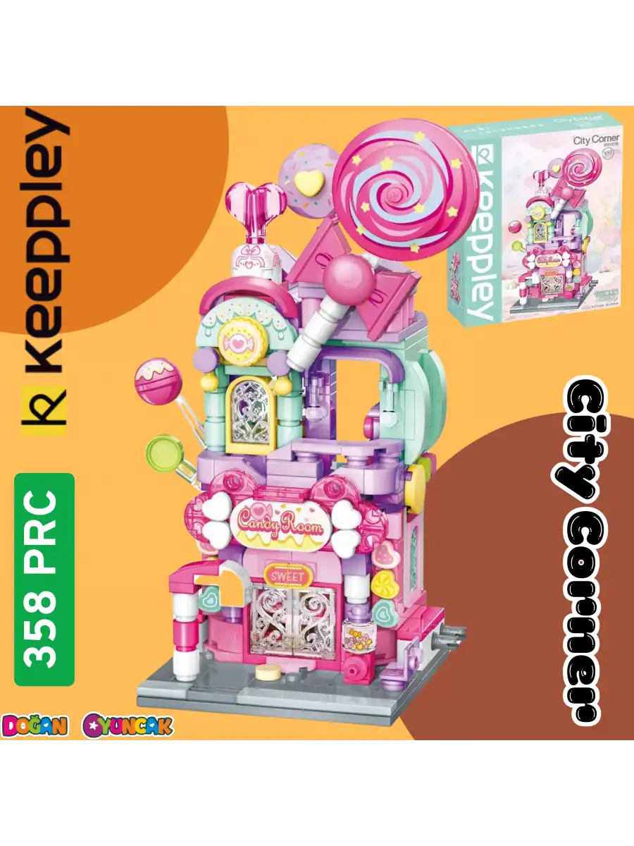 Mikro Blok Şeker Dükkanı 358 Parça - Lego Setleri - Keeppley Mini Lego - Dükkan Lego - Keeppley Lego - Mikro Bloklar