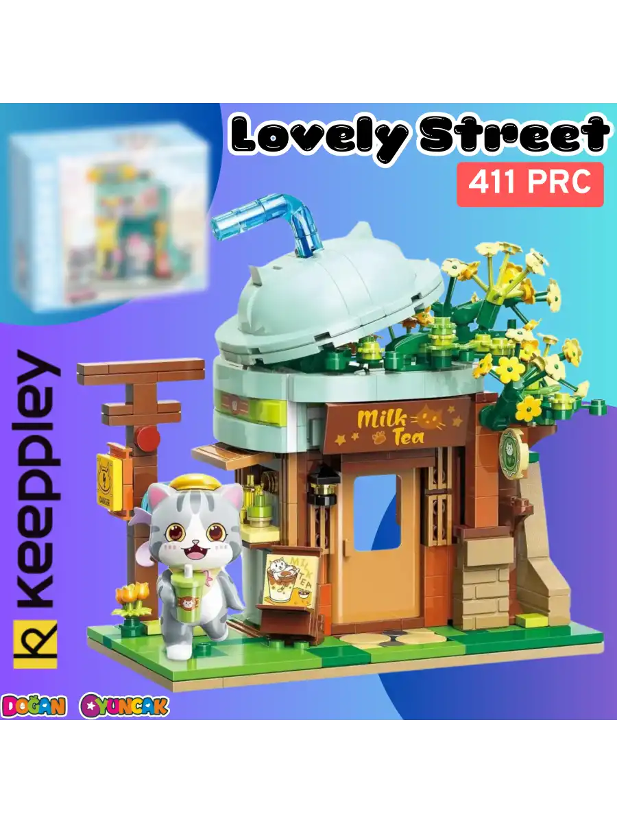 Mikro Blok Sütlü Çay Dükkanı 411 Parça - Lego Setleri - Keeppley Mini Lego - Keeppley Lego - Mikro Bloklar
