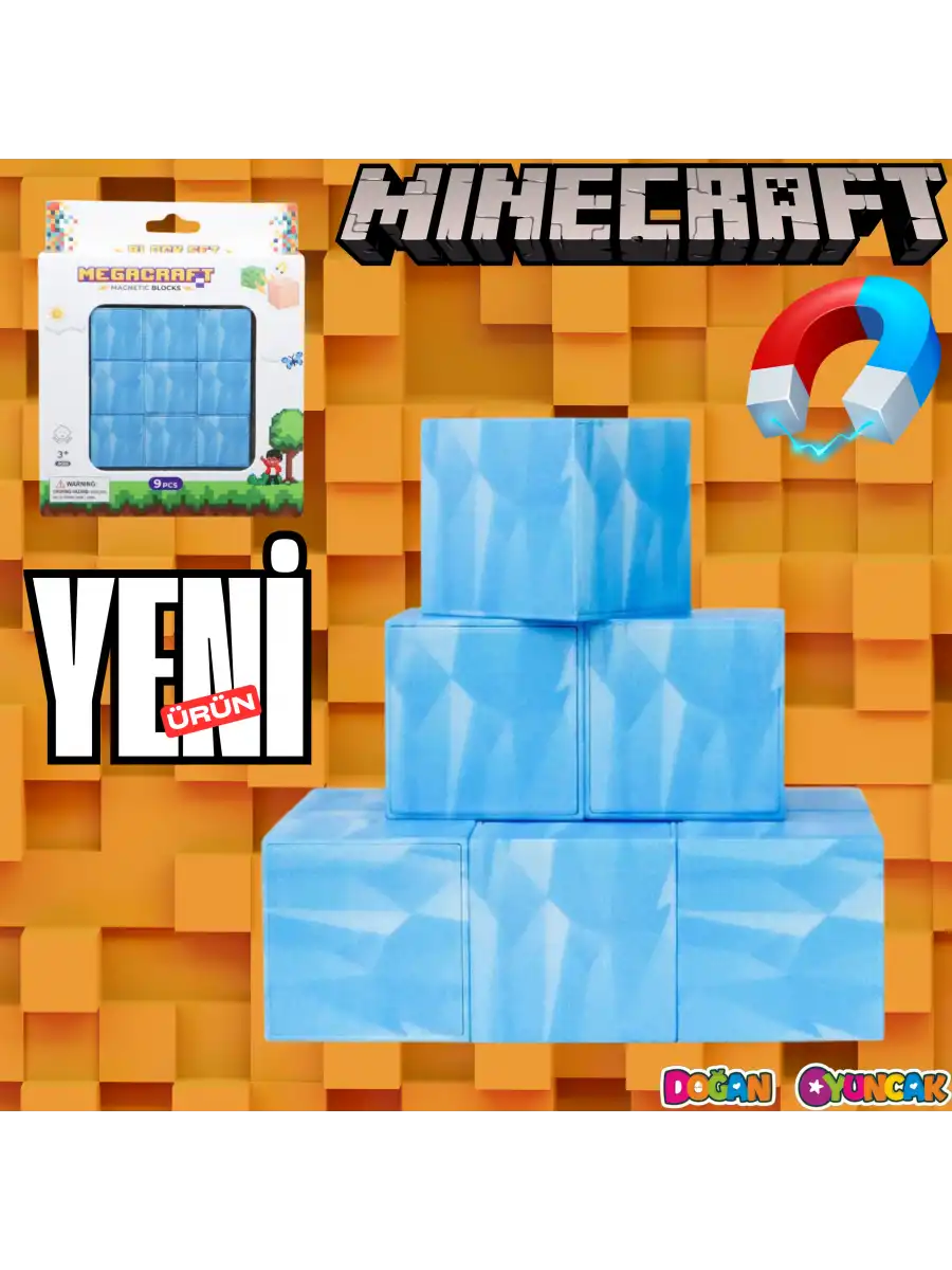 Minecraft Buzul Desenli Blok Manyetik Lego Minecraft Manyetik Lego Minecraft Lego Megacraft Lego Seti Megnetic Blocks