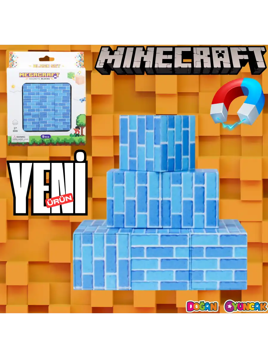 Minecraft Buzul Tuğla Desenli Blok Manyetik Lego Minecraft Manyetik Lego Minecraft Lego Megnetic Blocks