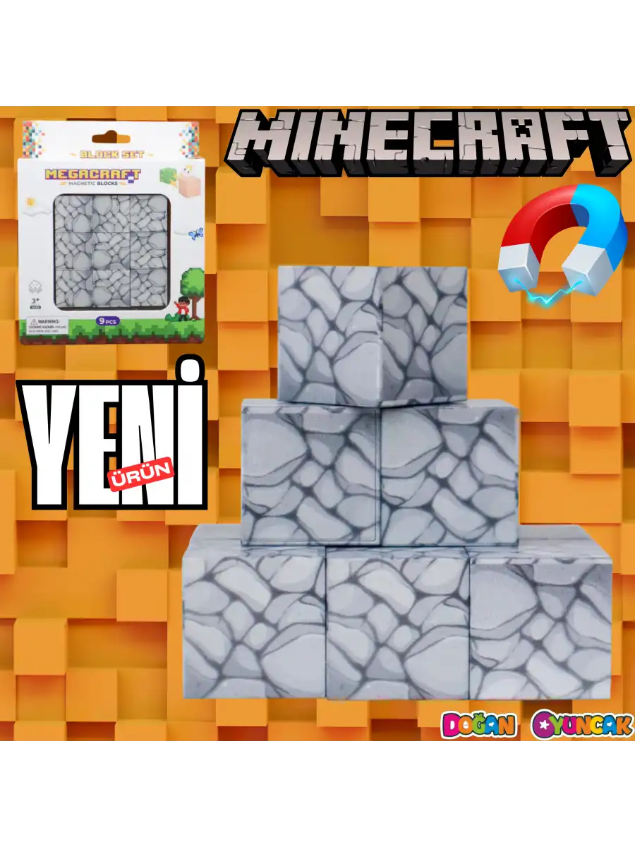 Minecraft Kaya Desenli Blok Manyetik Lego Minecraft Manyetik Lego Minecraft Lego Megnetic Blocks