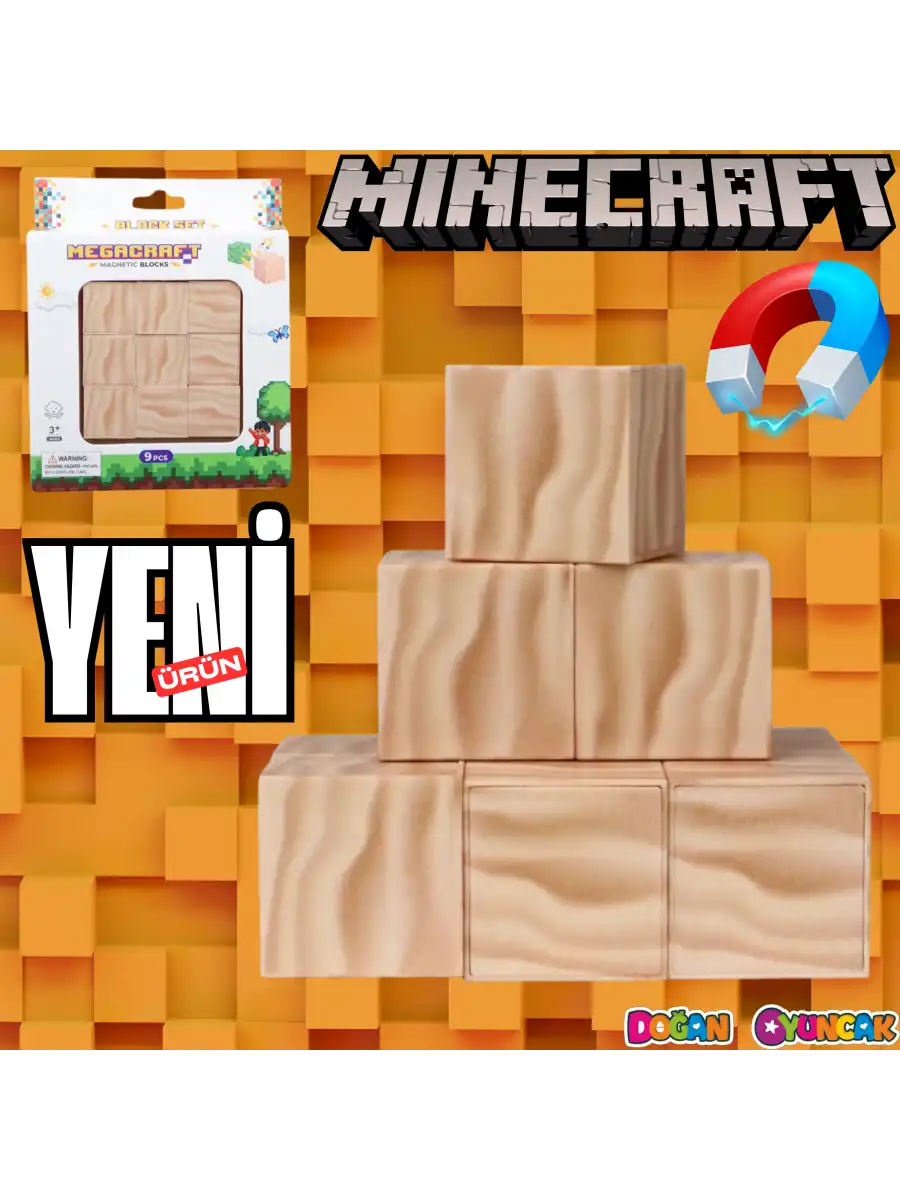 Minecraft Kum Desenli Blok Manyetik Lego Minecraft Manyetik Lego Minecraft Lego Megnetic Blocks