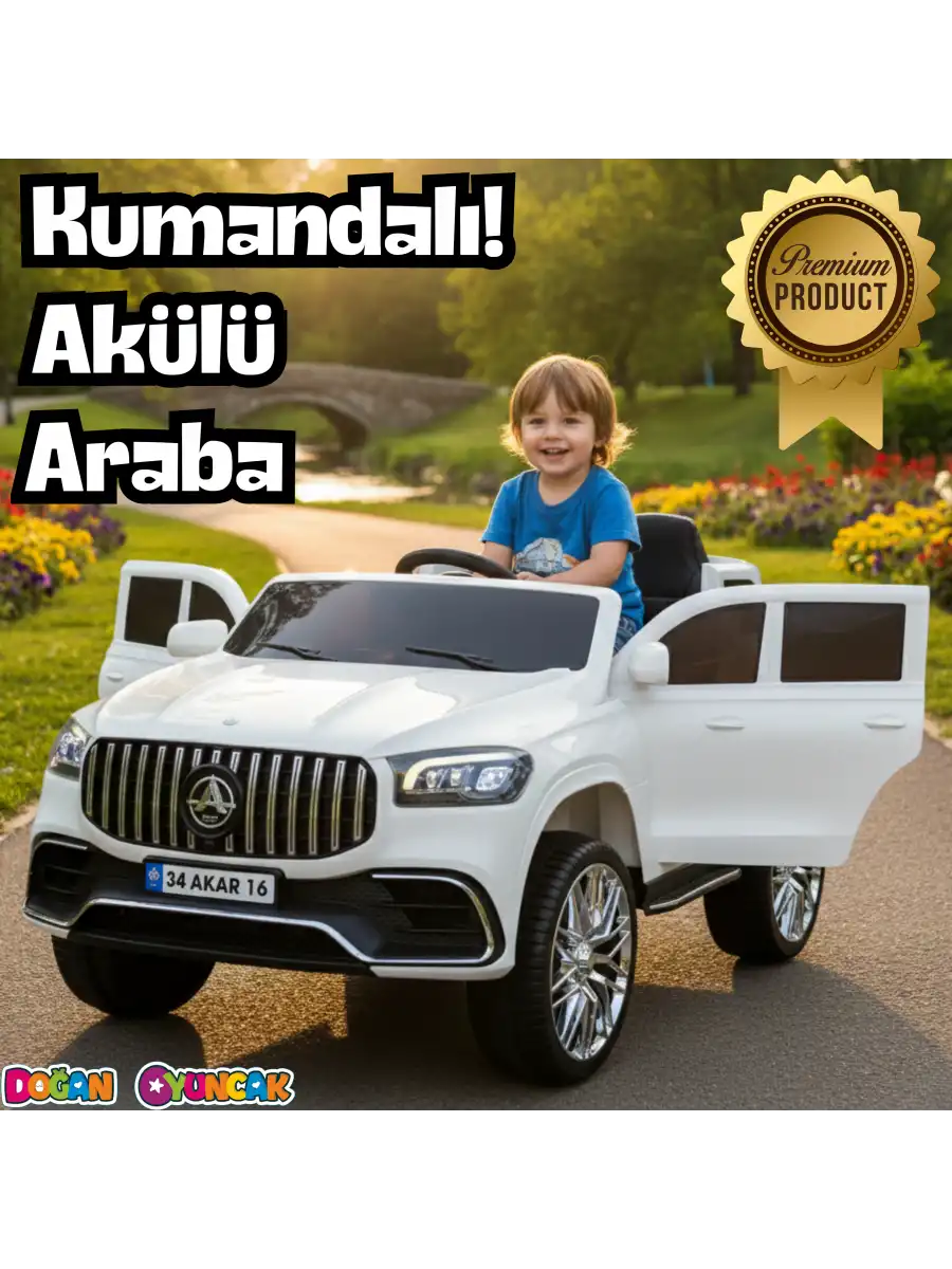 Miracle GT Beyaz Uzaktan Kumandalı 4X2 12 Volt Akülü Araba - RC Mercedes Akülü Araba
