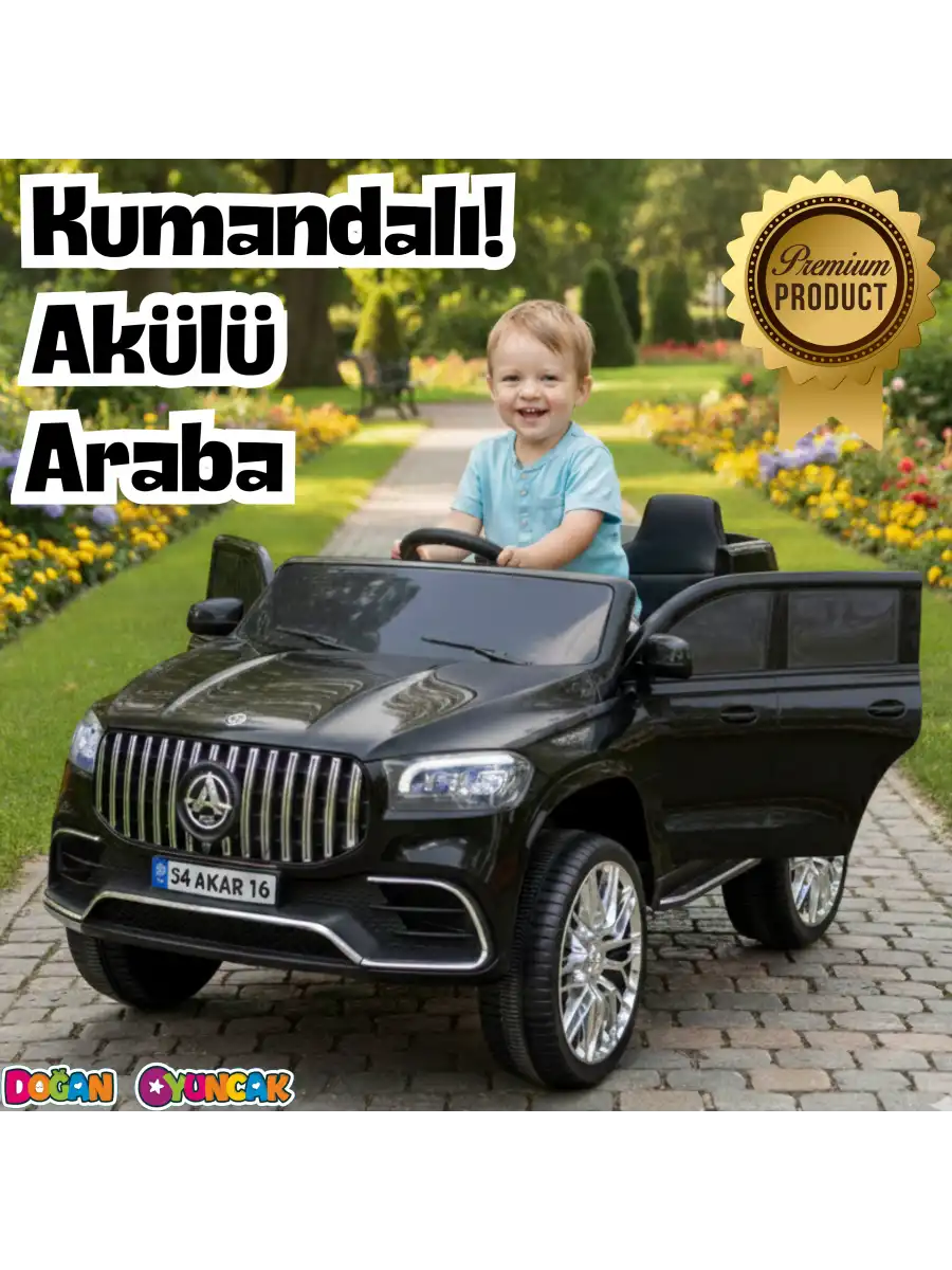 Miracle GT Siyah Uzaktan Kumandalı 4X2 12 Volt Akülü Araba - RC Mercedes Akülü Araba