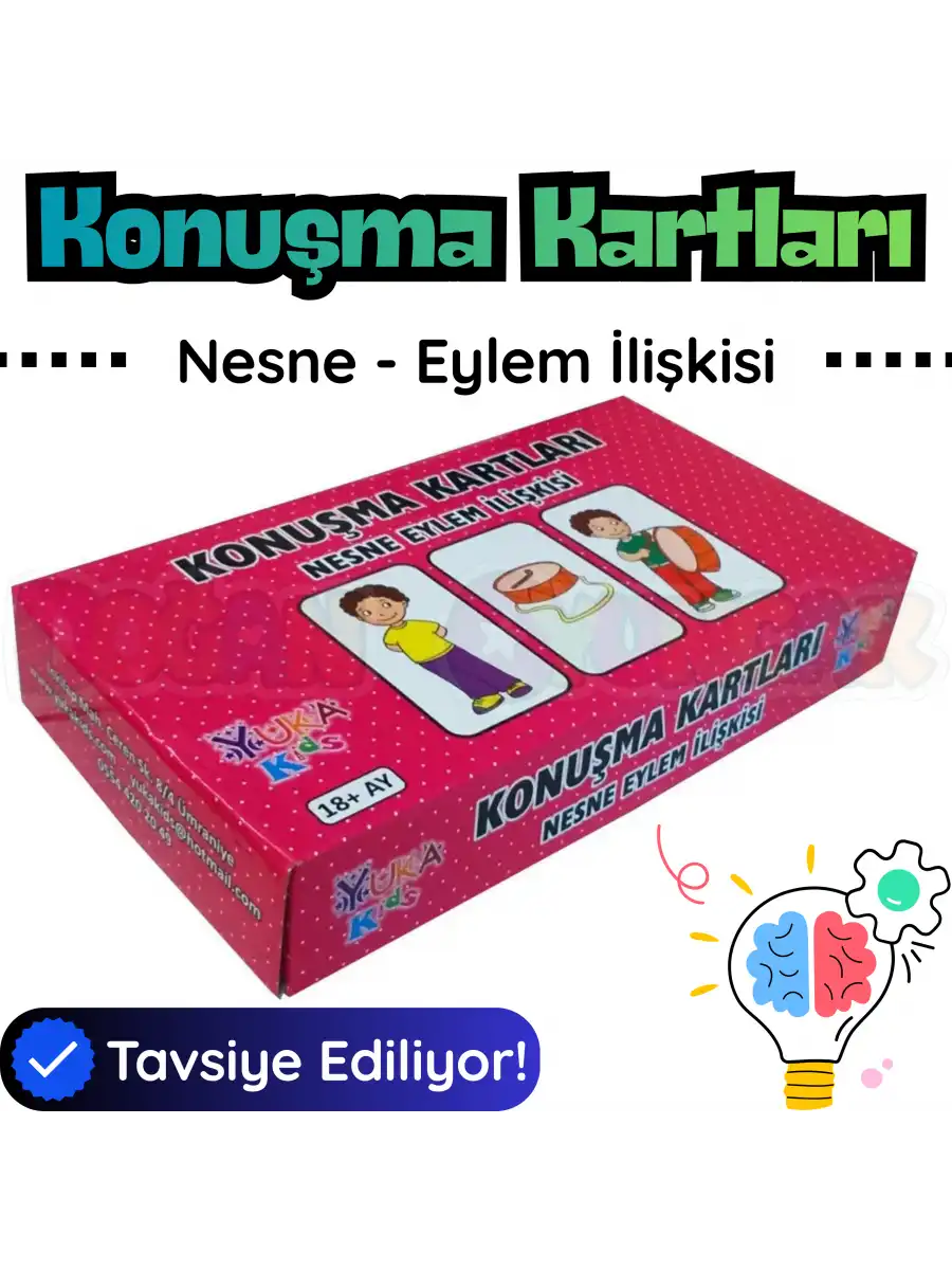 Orijinal Konuşma Kartları - Nesne Eylem İlişkisi - Çocuklar için Konuşma Etkinliği Otizim Kartları