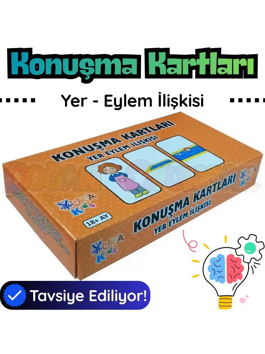 Orijinal Konuşma Kartları - Yer-Eylem İlişkisi - Çocuklar için Konuşma Etkinliği Otizim Kartları