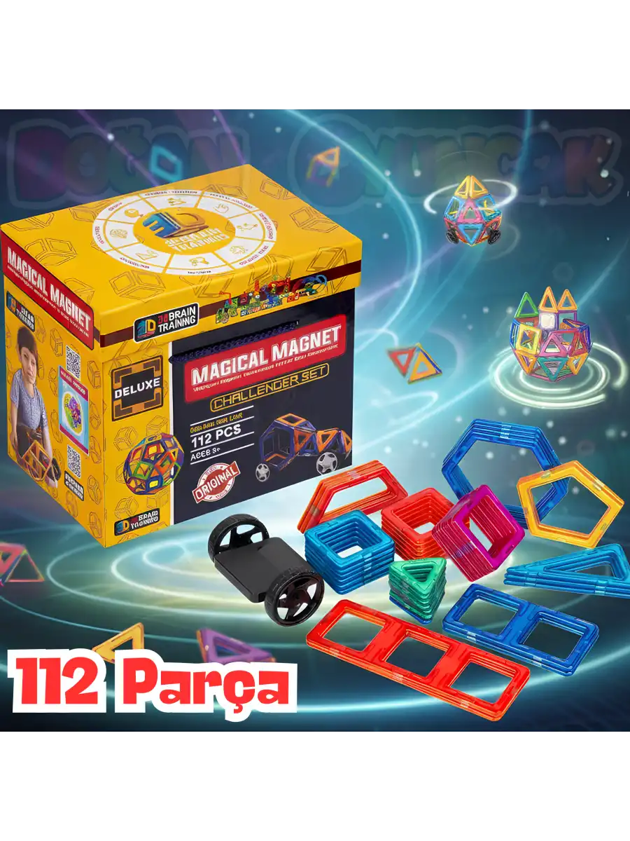 Orijinal Magical Magnet 112 Parça Manyetik Lego - Magnetic Magical Magnet - Mıknatıslı Lego - Mıknatıs Lego