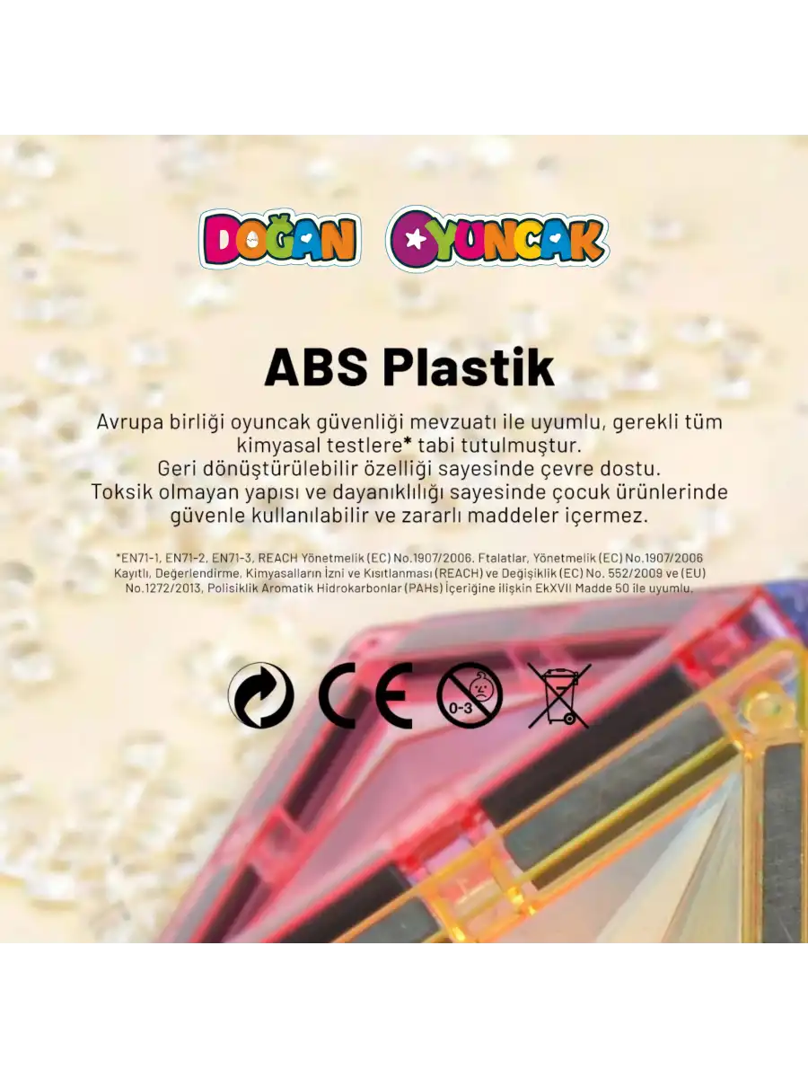 Orijinal Magnetic Tiles 71 Parça Manyetik Lego - Magnetic Magical Magnet - Mıknatıslı Lego