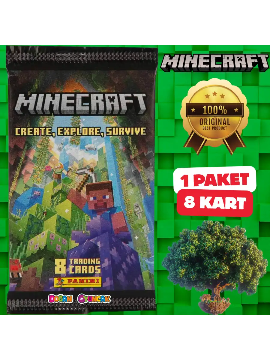 Orijinal Minecraft Treadin Card - Minecraft Oyun Kartları - Minecraft Koleksiyonluk Kartı Minecraft Kart